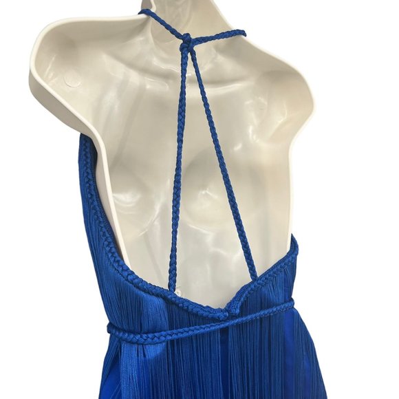 Free People Fringe Element Mini Bodycon Dress Blue Sleeveless Size S - Picture 10 of 16